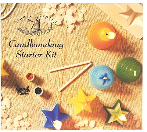 House Of Crafts Candlemaking Starter, Single Craft Kit Set, Multicoloured, Includes Wax Pellets, Moulds, Dyes, Wick, Wick Rods, Mould Sealer, Instructions