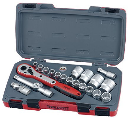Teng T1221 1/2-inch Metric Socket Set Drive (21 Pieces)