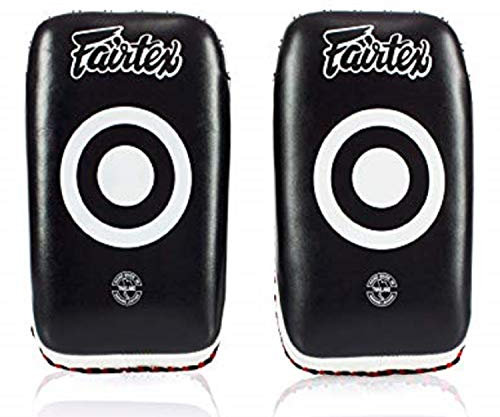 Fairtex KPLC2 Gebogene MMA Muay schlagpolster zum Schlagen, Blockieren| Leichte & stoßdämpfende Box-Mitts | Extra Polsterung für Sparring im Kickboxen (StandardCurved-Schwarz-Weiss)