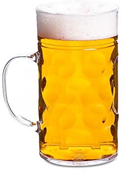 bar@drinkstuff Plastic Beer Steins 2 Pint - x 24 1ltr Beer Steins, German Steins, Beer Mugs