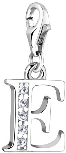 Nenalina Buchstabe E Karabiner Charm Anhänger für Bettelarmband aus 925 Sterling Silber 712705-019