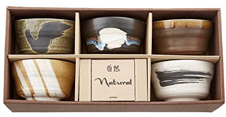 Matcha Teeschalen Geschenkset SAMAZAMA klein hergestellt in Japan Porzellan Geschenk Teeset Ø 10,9 cm, H. 6 cm