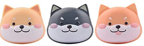 Kontaktlinsenbehälter Niedlich Shiba Inu Design Kontaktlinse-Kasten mit Spiegel Pinzette, Tragbar Kontaktlinsenhalter Aufbewahrungsbehälter Augenpflege Kit für Zuhause und Reisen (Orange)