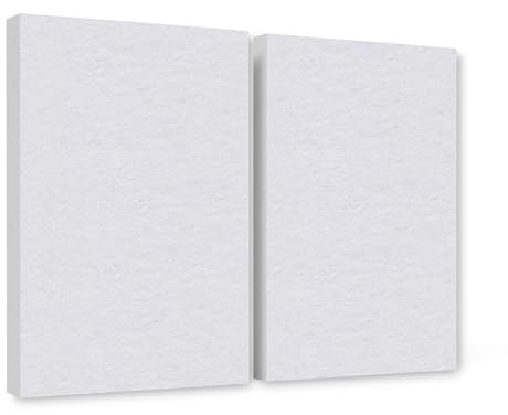 platino24 Schallabsorber COLORE aus Basotec G+ I Akustikpaneele mit Akustikfilz I 2 Wand-Paneele in Weiß I Akustikplatten zur Schalldämmung in Büro, Studio & Wohnung