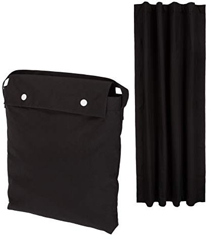 Amazon Basics Tragbarer Verdunkelungsvorhang für Fenster mit Saugnäpfen, 198 x 127 cm, 1 Stück, Schwarz