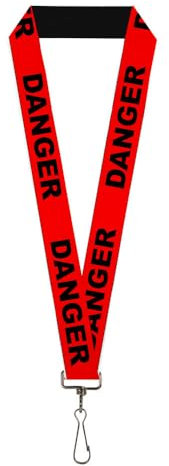 Buckle-Down Schlüsselband Danger Text rot schwarz, Gefahr