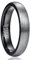 Cloyo Ring Herren Wolfram Eheringe Schwarz 4mm Grau Partnerringe für Sie und Ihn Matt Gewölbten Größe 60 (19.1)