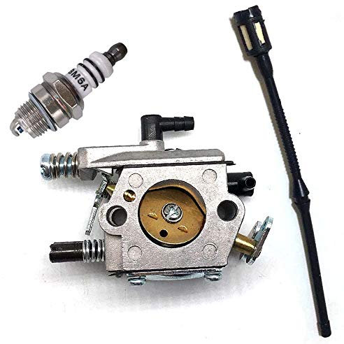 Vergaser mit Zündkerze Benzin Schlauch Filter für Plantiflex PF-5200 / Matrix MCS46-45, SPS01-45 / Steel S440 / Viron PF-5200 VR-5200 /Timberwolf/Timberpro CS5800 Kettensäge