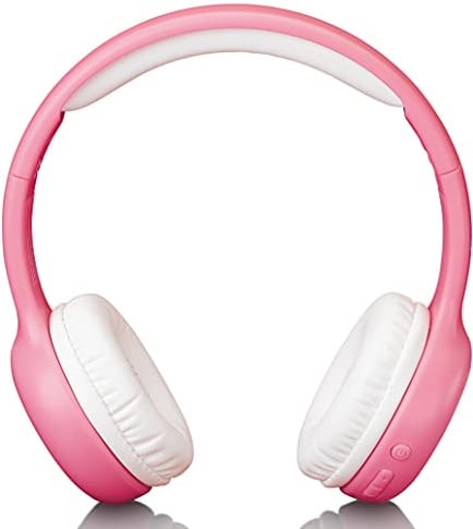 Lenco HPB-110 Kinder Bluetooth Kopfhörer Bluetooth 5.0-85db ,250mAh Freisprechfunktion Micro USB faltbar mit Aufklebern Rosa Uni