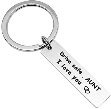 Banemi Schlüsselanhänger Cool Girl, Schlüsselanhänger Mädchen Sicherheitstipps Square Tag Drive Safe Schlüsselanhänger Zum Muttertag