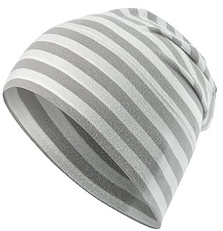 Sterntaler Jungen Beanie - GOTS Slouch-Beanie Mütze für Babys - Kinderbeanie aus Singlejersey mit Streifen - hellgrau, 45