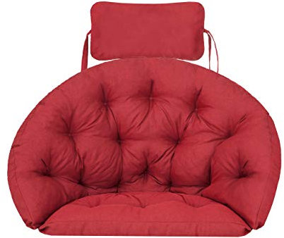 Bjird Hängesessel Kissen, Polster, Auflage für Polyrattan & Rattan Hängeschaukel, Sitzauflage für Hängekorb mit Rückenkissen - Rot