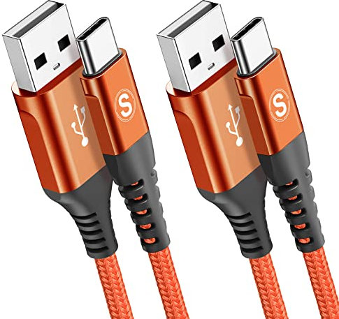 2-Pack 2M USB C Cable 3.1A Fast Charger Cable Compatible for iPhone 15 Plus Pro Max,Samsung Flip/Fold 3/4/5 S10 S9 S8 S20 S21 S22 S23 A12/13/14 A21s/22/23 A34/A32 A54/53/52s/51/50 A70/71, Pixel 6/7/8