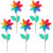 Toyvian Multicolored Wooden Windmill Toys 5pcs Garden Windmills for Children Photo Props