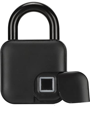 Fingerprint Padlock, Smart Touch Lock Metal Padlock with Keyless Biometric, Water Resistant, Suitable for Gym, Sports, Travel Luggage