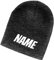 Schnoschi Dunkelgraue Strickmütze (Beanie Mütze) mit Namen Bestickt für Herren, Damen, Jugendliche und Kinder