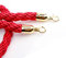 LXLZYXSF Absperrkordel 1.5 2 2.5 3 3.5 4 4.5 5 M Absperrseil, Rungenseil Geflochtenes Hanfseil Mit Vergoldeten Haken, Roter Teppich Einstellung (Color : 1 Pack, Size : 2.5m/8.2ft)