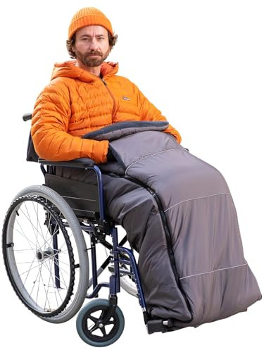 novely® OWEN Fußsack Rollstuhl Soft Fleece Schlupfsack Rollstuhlsack Erwachsene Thermofußsack Winter Farbe: 02 Graphit