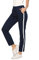 Irdcomps Jogginghose Damen Lang Sporthose Trainingshose Baumwolle High Waist Sweatpants Freizeithose mit Streifen Weite Damenhose Blau L