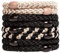 AXEN 8PCS Elastic Hair Tie for Women Girls, Cotton Bands Soft Woven Ponytail Holders for Thick Hair and Curly Hair, Black Series