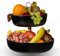 Tiali Obst Etagere 2 Etagen Bambus - Etagere Holz für extra viel Stauraum - Obstkorb Etagere schwarz aus natürlichem Bambus für frisches Obst - Obstschale modern - Obstkorb schwarz