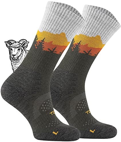 TODO BP LIGHT Dünn Merino Wandersocken für Herren, Damen,Trekking-Socken, Atmungsaktiv, 55% Merinowolle Blend Funktionssocken, Outdoor (Falcon Khaki, 39-42)