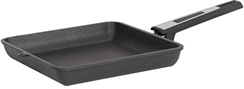 SKK kleine Viereck-Pfanne 24x24 cm - ohne Induktion - eckige beschichtete Aluguss Bratpfanne mit 4 cm flachen Rand - Made in Germany