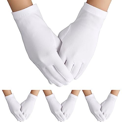 4 Paar Uniform Handschuhe Herren Weiße Baumwoll Handschuhe Formelle Smoking Zeremonienhandschuhe Parade Outfits Polizei Ehrengarde Parade Outfits