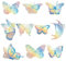 GORGECRAFT 10Stk PVC-Schmetterling Statische Regenbogen-Fensteraufkleber Insekten-Fensteraufkleber Statische Blaue Anti-Kollisions-Aufkleber Warnende Regenbogen-Fenster-Sonnenfänger-Aufkleber