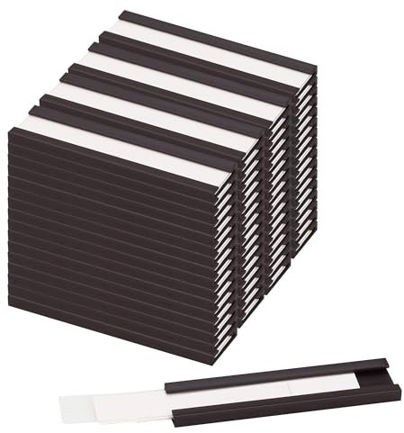 LLPT Magnetische Etikettenhalter | Beschreibbare Magnet-Etiketten für Schule Büro Whiteboards Kühlschränke Magnettafeln (MH1250) | 50 Stück | 12.7MM x 50MM