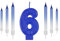 ZHIHUI 7pcs Number Birthday Candles, Blue Number 6 Cake Topper, 6th Birthday Candles, Blue Metallic Shiny Number Happy Birthday Cake Candles for Birthday Party Wedding Anniversary Celebration Supplies