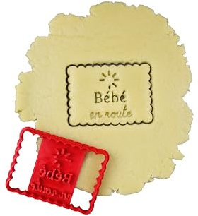 3DKOUPE - Emporte-pièce petit beurre - Bébé en route - Couleur au choix - Conçu et fabriqué en France