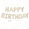 Happy Birthday Balloons Banner Beige,16 Inch Cream White Foil Letters Birthday Sign Banner Bunting for Boys Girls Men Women Party Decorations