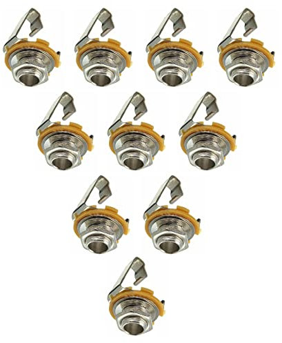 10PCS 1/4(6.35mm) Inner Diamter Mono Jack Socket Connector Panel for Electric Guitar & Bass Guitar.