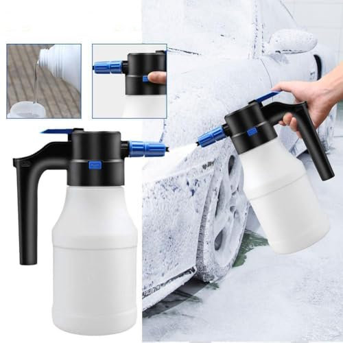 Shkalacar 1,5L Elektrischer Schaumsprüher Autowasch Sprühflasche, für Gartenarbeit Bewässerung von Pflanzen (Sprühflasche)
