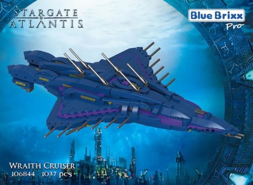 BlueBrixx Pro 106844 – Stargate Wraith Kreuzer aus Klemmbausteinen mit 1037 Bauelementen