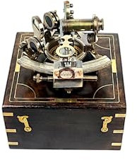 Lumberkart J Scott Vintage Handgemachte nautische Sextant aus Messing mit integriertem Kompass und Palisanderbox - Perfekt für Schifffahrt und nautische Dekoration