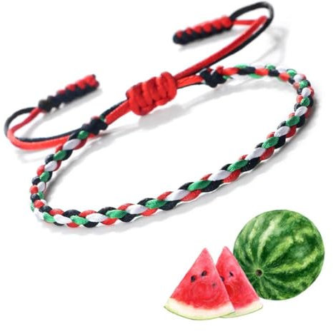 XIAOBAN Bracelet Palestine fait à la main, bracelet réglable avec drapeau palestinien, bracelet tibétain, bracelet bohème en corde pour homme et femme, bracelets à fil, Polycarbonate, Pas de gemme