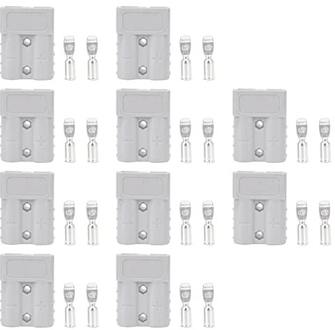 MUNEFE Connettore di Alimentazione Batteria da 10 Pezzi, Terminale Cavo 50a 600 V 16 Mm 6 AWG per Doppia Batteria del Pannello Solare