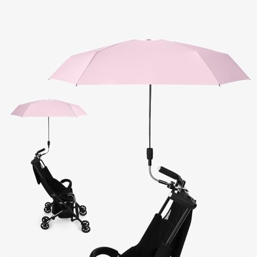 Multifunctional Clip- Beach Umbrella, 360° Adjustable Stroller Sun Shade, Chair Parasol with Clamp, Garden Umbrella Parasol Portable, Parasol Umbrella for Strollers Wheelchairs Golf Carts