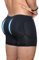 GENEMEN Mens Padded Underwear Butt Enhancer High Waisted Shapewear Butt Lifter Boxers with Detachable Pads (Black-Mid Waist, M)