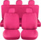 Susy Shop Coprisedili Auto Universali, Anteriori e Posteriori, Compatibilità Universale Montaggio Semplice (Rosa, Set Completo)