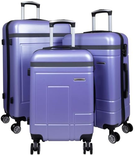 Warenhandel König Hartschalen 3tlg. Kofferset Trolleyset Luzern - Farbe Blau - Gr. M, L und XL