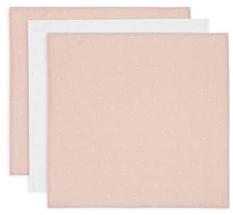 Jollein Musselin Tuch Baby - Twinkling, Wild Rose - 3er Pack - 70x70cm - 100% Baumwolle - Spucktücher Baby - OEKO-TEX Zertifiziert