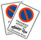 2pzs Señales de advertencia Señal de prohibido aparcar Alu Señales de estacionamiento ilegal y de retirada con grúa (Blanco - Remolcado por infracción de aparcamiento, 25 * 35)