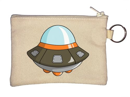 Porte-monnaie mignon soucoupe volante OVNI extraterrestres drôle Top Porte-monnaie Beige, beige, Taille unique