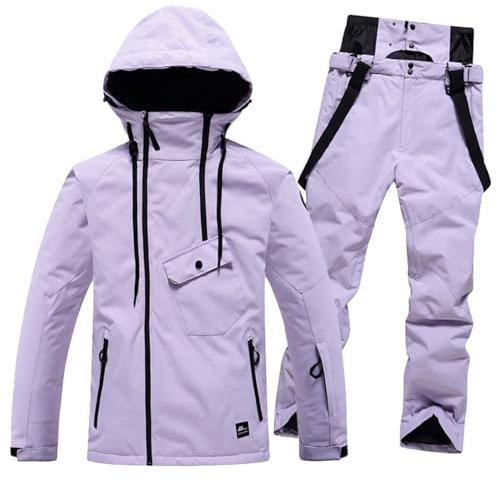 Skianzug Damen 2 Teilig Herren Set Wasserdicht Thermo Overall Winter Snowboard Thermoanzug Warm Ski Anzug Snowboardjacke Skibekleidung Schneeanzug Langlaufski