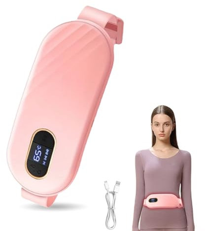 WRQIOO Heat Pad for Period Pain Relief, 9 Heat Levels and Massage Modes Portable Heating Pad, Rechargeable Menstrual Heat Pads with LED Display, Wearable Period Heat Pad Belt for Period Pain Relief