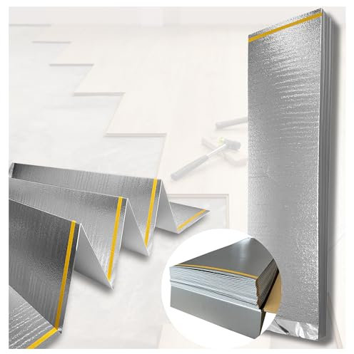 50m² Fußboden Unterlage Klick Vinylboden LVT 1,5 mm Schalldämmung Warmdämmung Trittschalldämmung ≤ 400 kPa (10m² x 5)