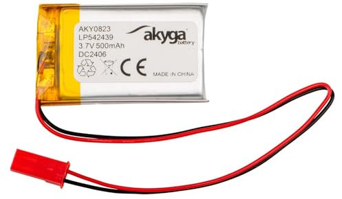 3.7V 500mAh Batterie Akku LP542439 Lithium Polymer Akyga AKY0823 Li-Po Akku PCM JST 2-Polig Anschluss 2,54 15cm